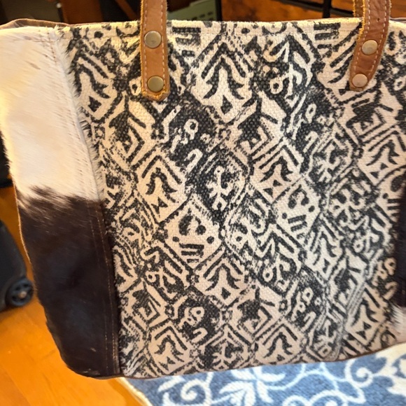 Myra Bag Cotton & Cowhide Tote bag - Picture 2 of 13